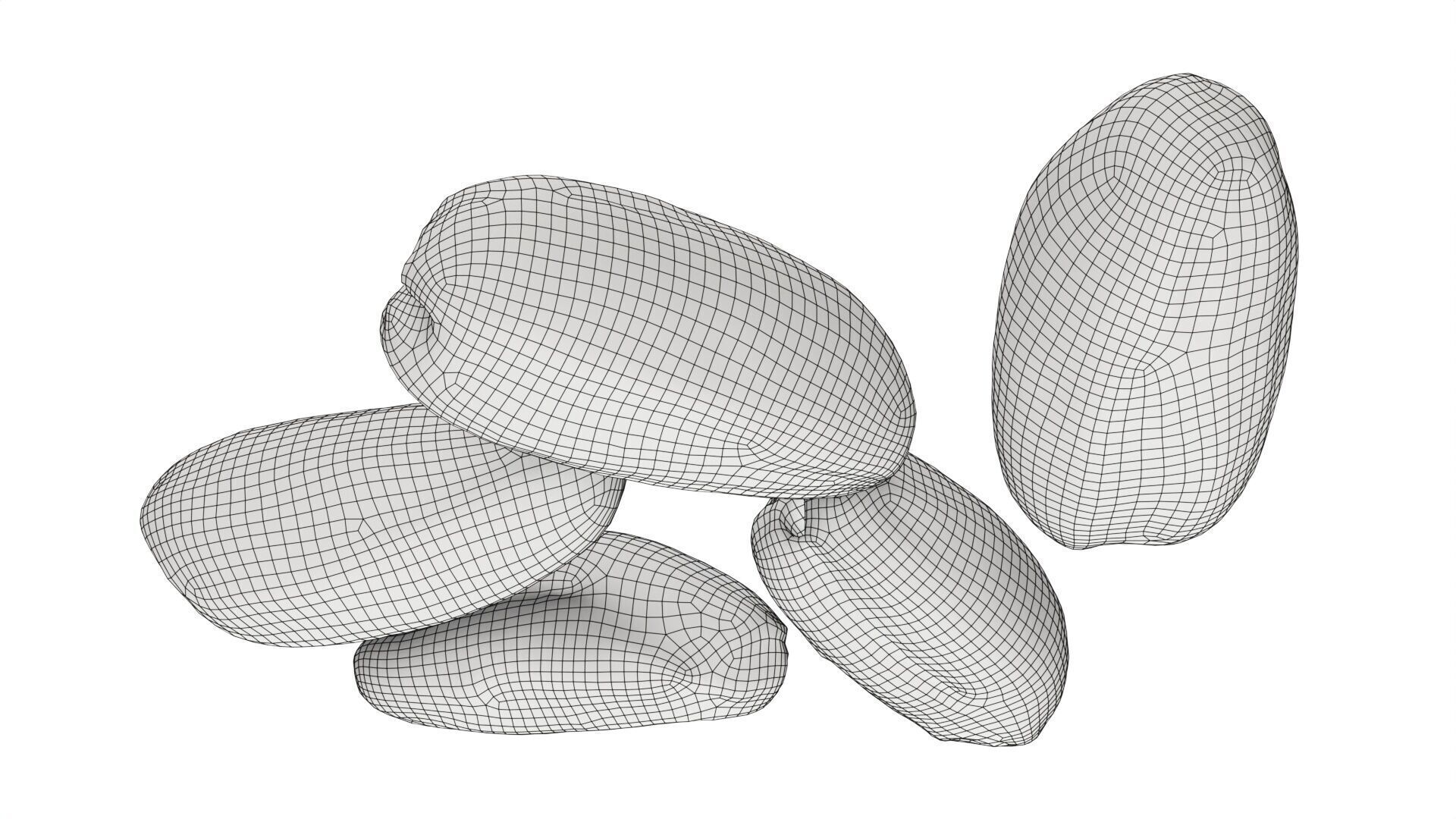 Date fruits Low-poly 3D model_7