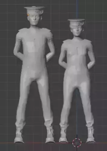 Sea Cadet male and female at ease 3D print model