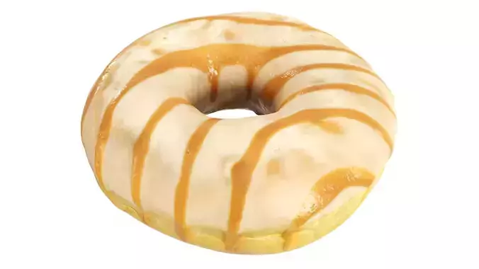 Donut with caramel filling Low-poly 3D model