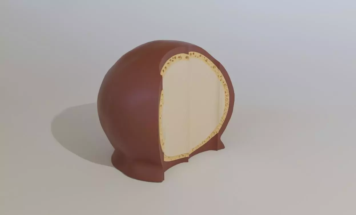 Bonbon and Bitten Chocolate Bonbon - Bombom Mordido Low-poly 3D model
