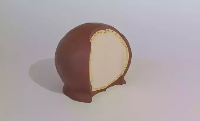 Bonbon and Bitten Chocolate Bonbon - Bombom Mordido Low-poly 3D model