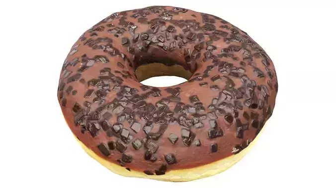 Donut with chocolate filling Low-poly 3D model