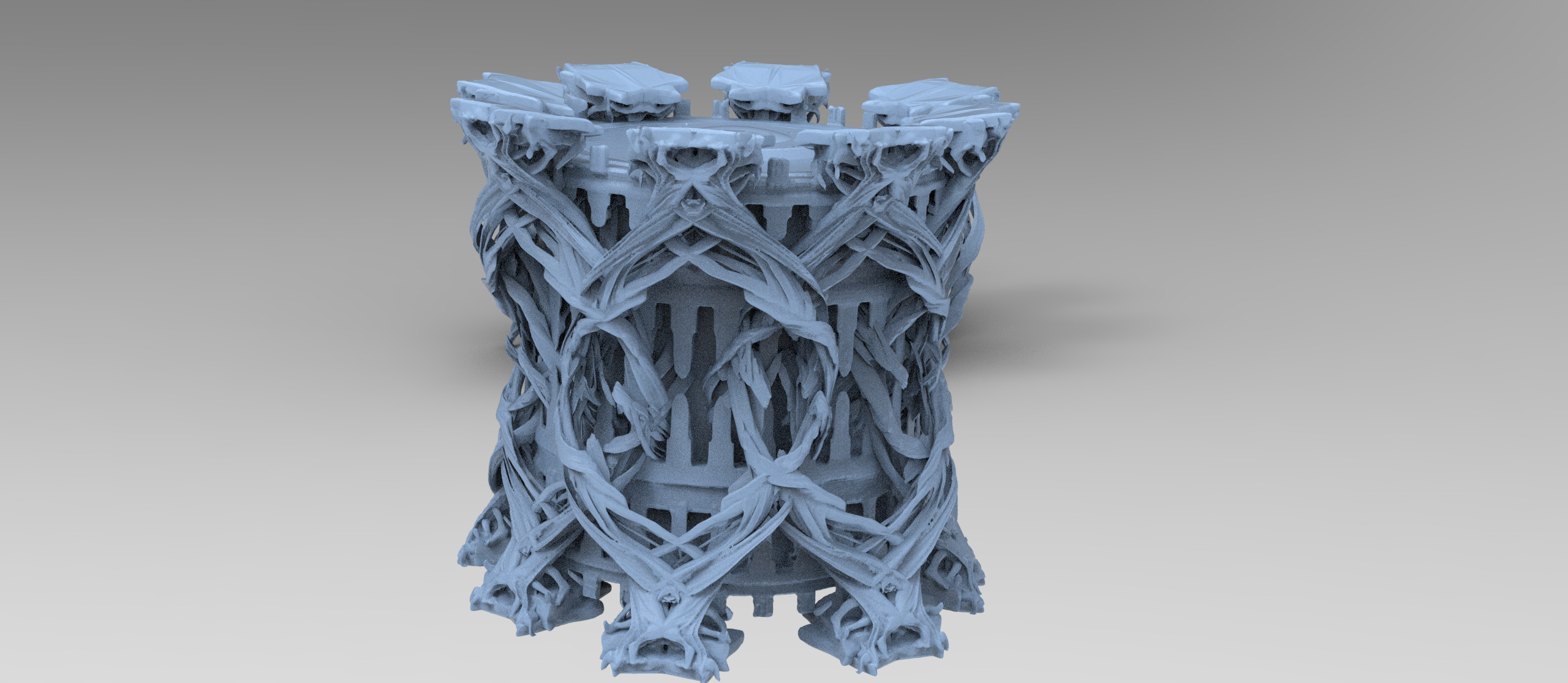 Tower of the serpent temple weaved design 3D model_1