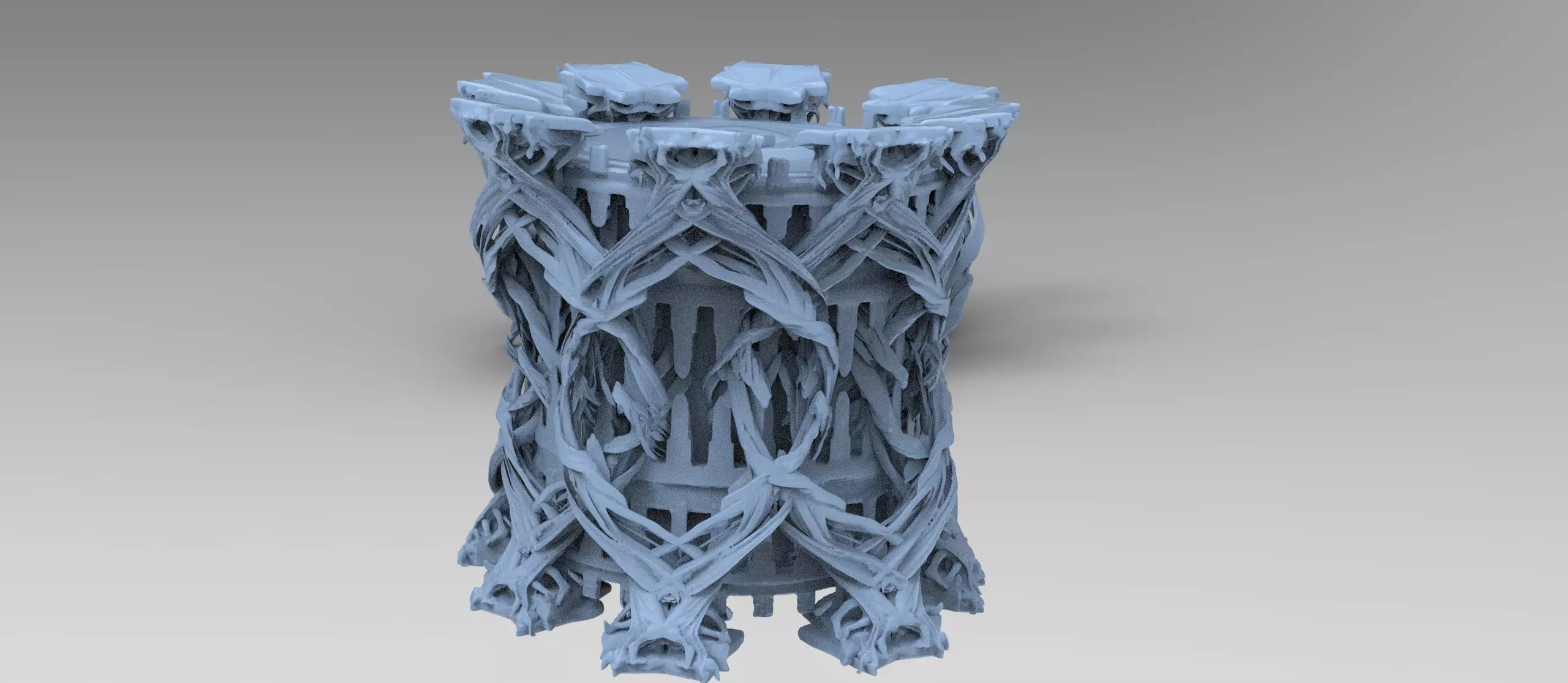 Tower of the serpent temple weaved design 3D model_0