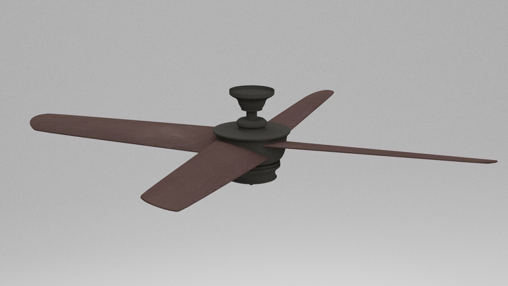 Brown Ceiling Fan Low-poly 3D model_2
