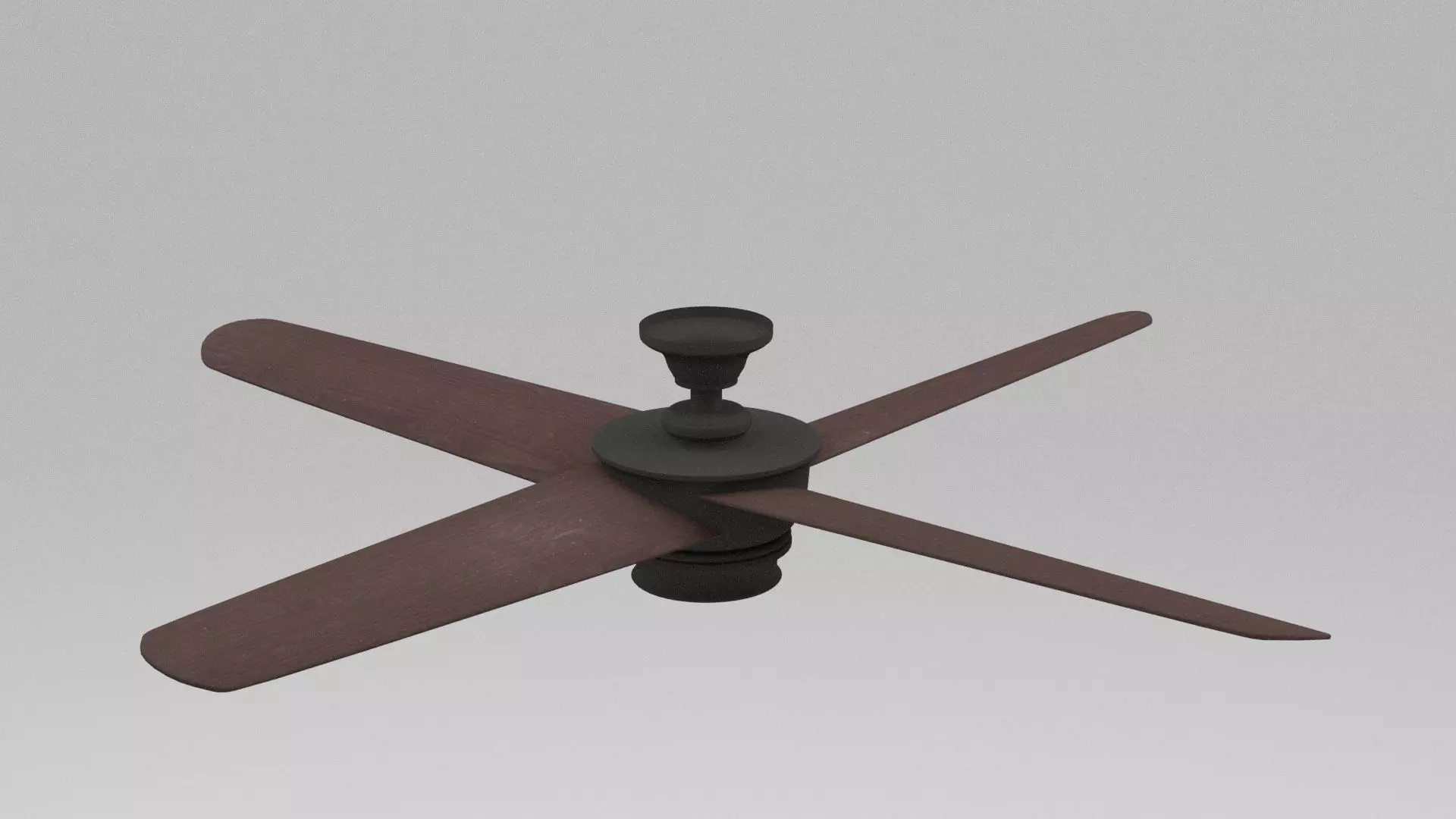 Brown Ceiling Fan Low-poly 3D model_0