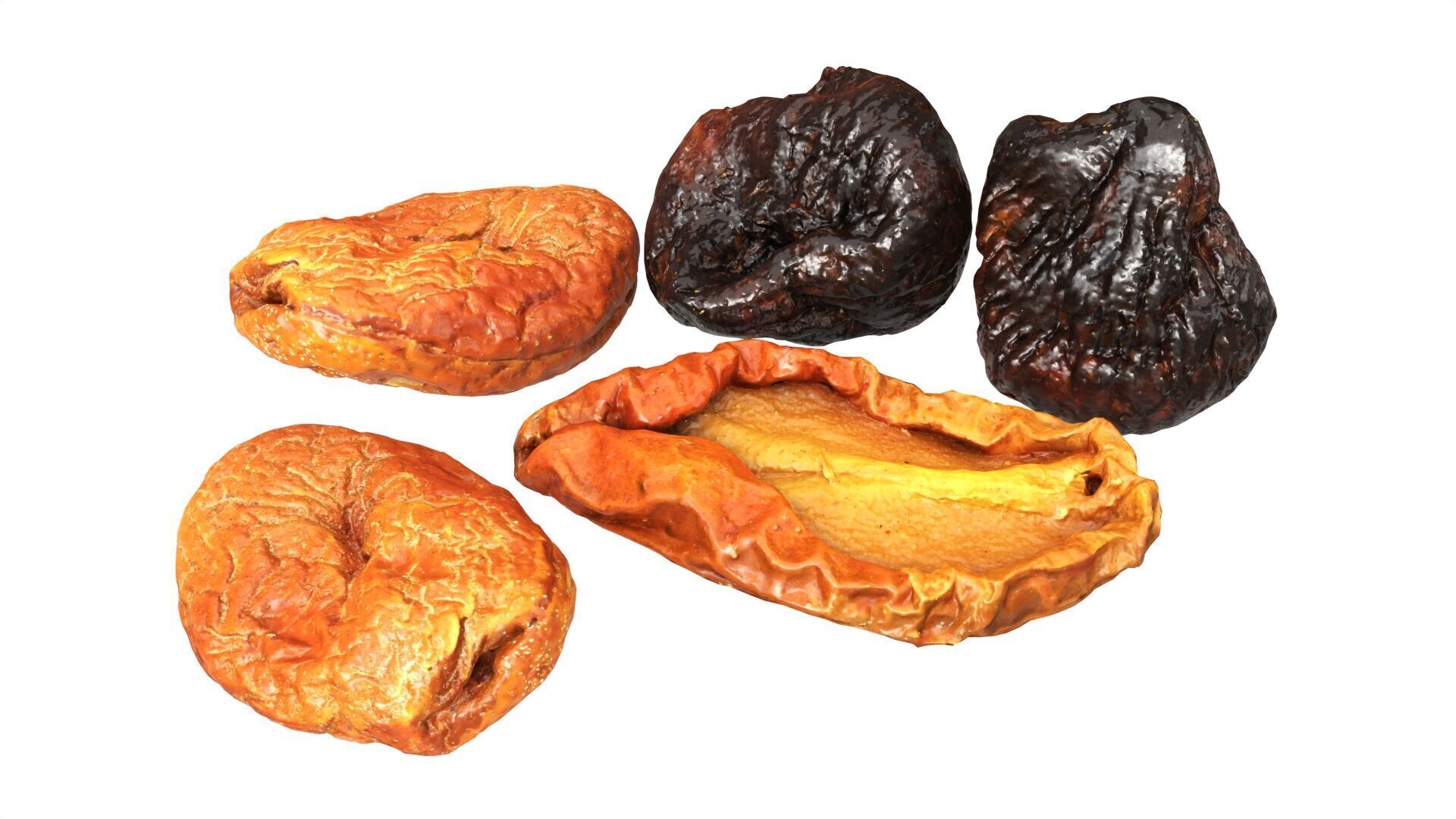 Dried fruits Low-poly 3D model_1
