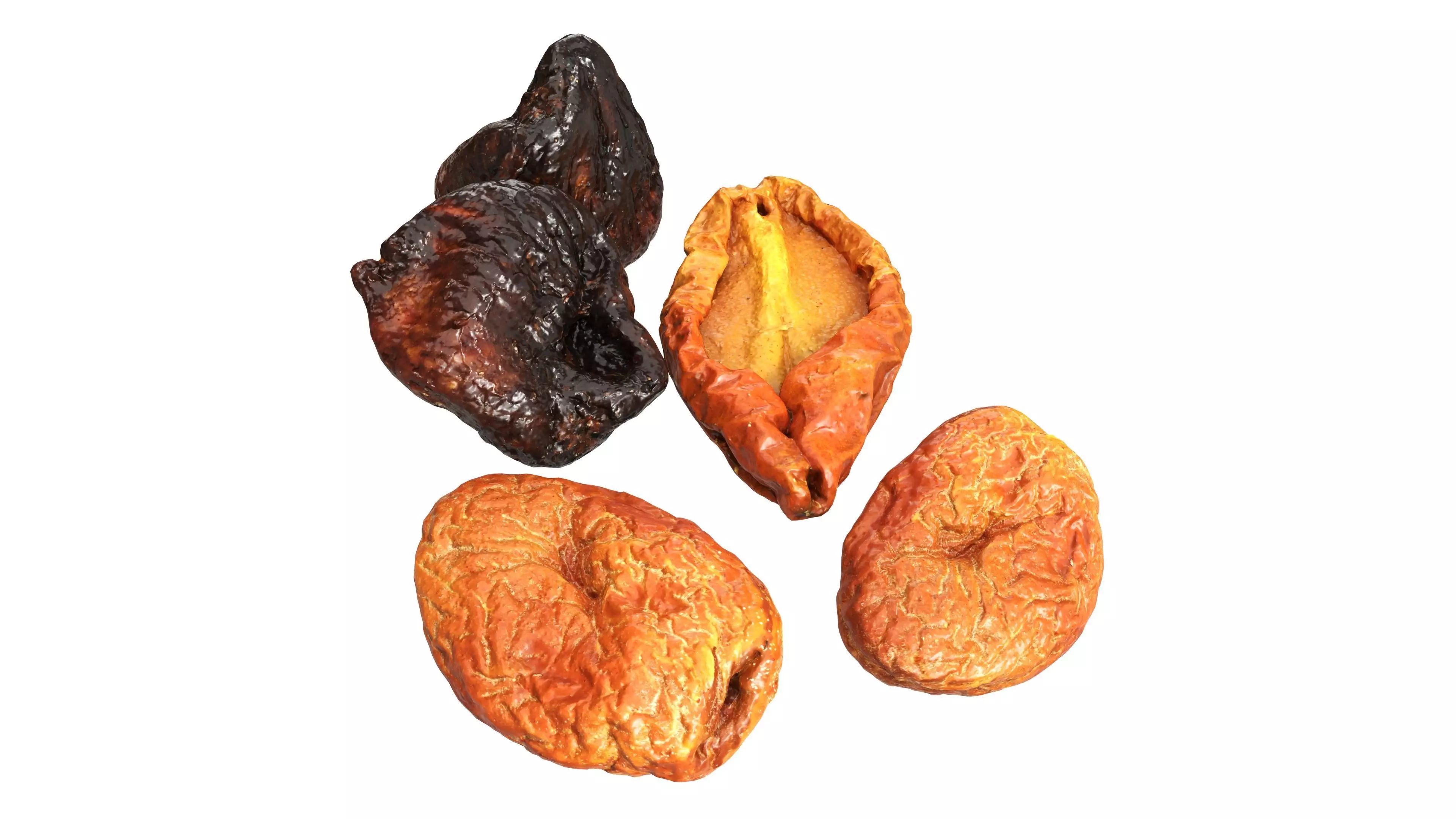 Dried fruits Low-poly 3D model_0