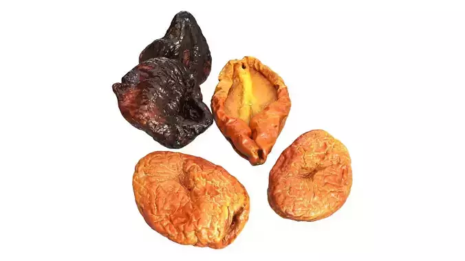 Dried fruits Low-poly 3D model