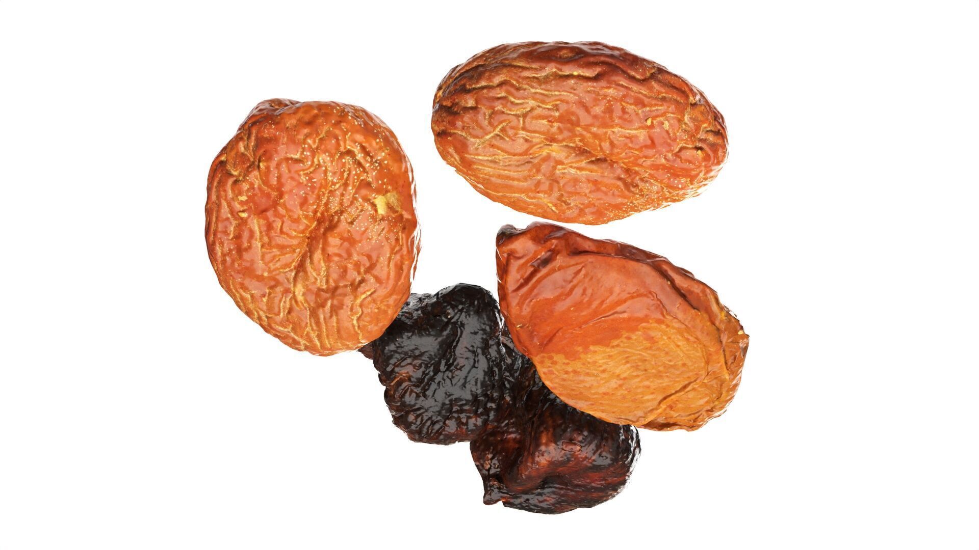 Dried fruits Low-poly 3D model_3