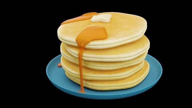 Fluffy Pancakes Low-poly 3D model 5