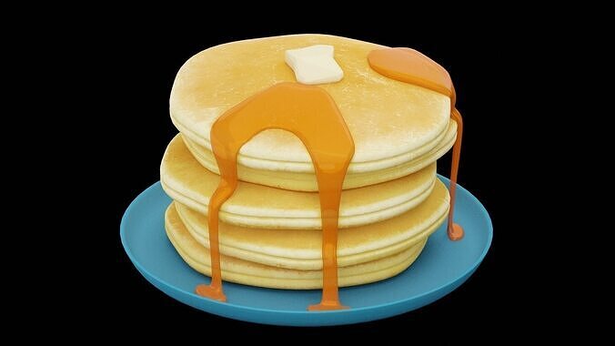 Fluffy Pancakes Low-poly 3D model 4