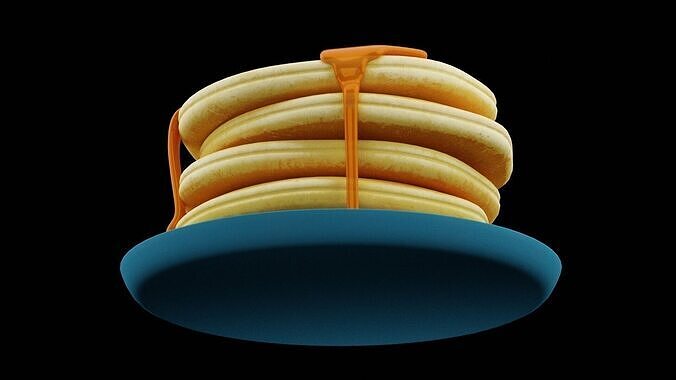 Fluffy Pancakes Low-poly 3D model 2