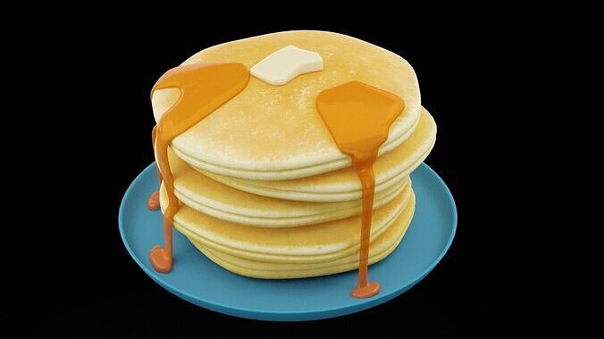 Fluffy Pancakes Low-poly 3D model 6
