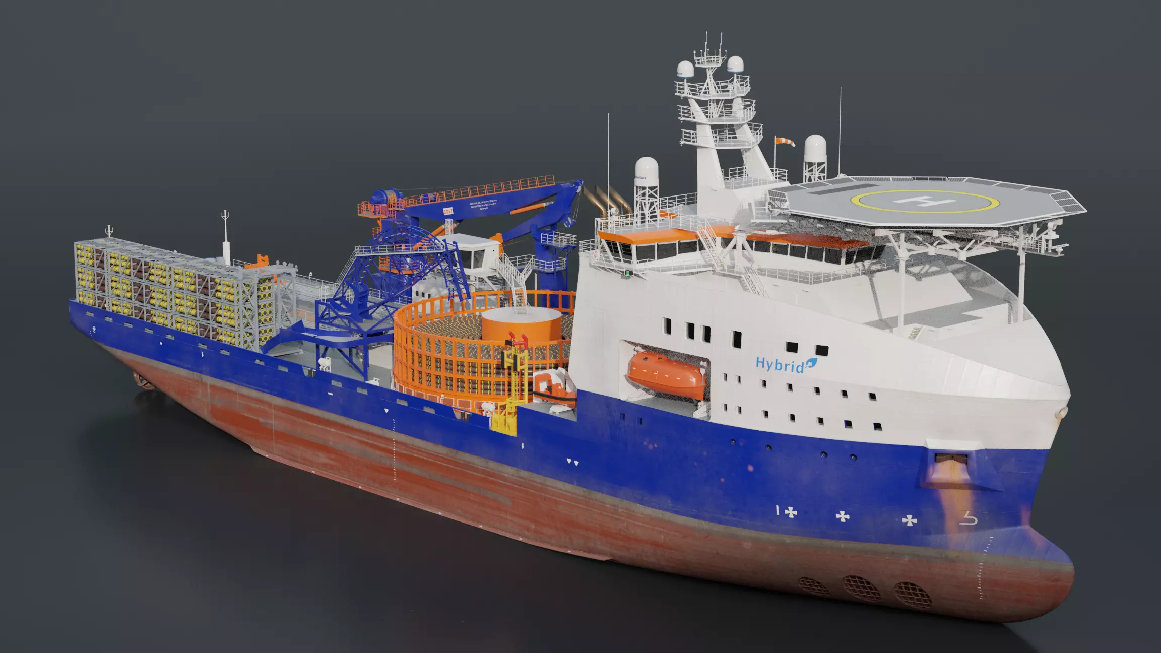 Cable Laying Vessel 3D model_0