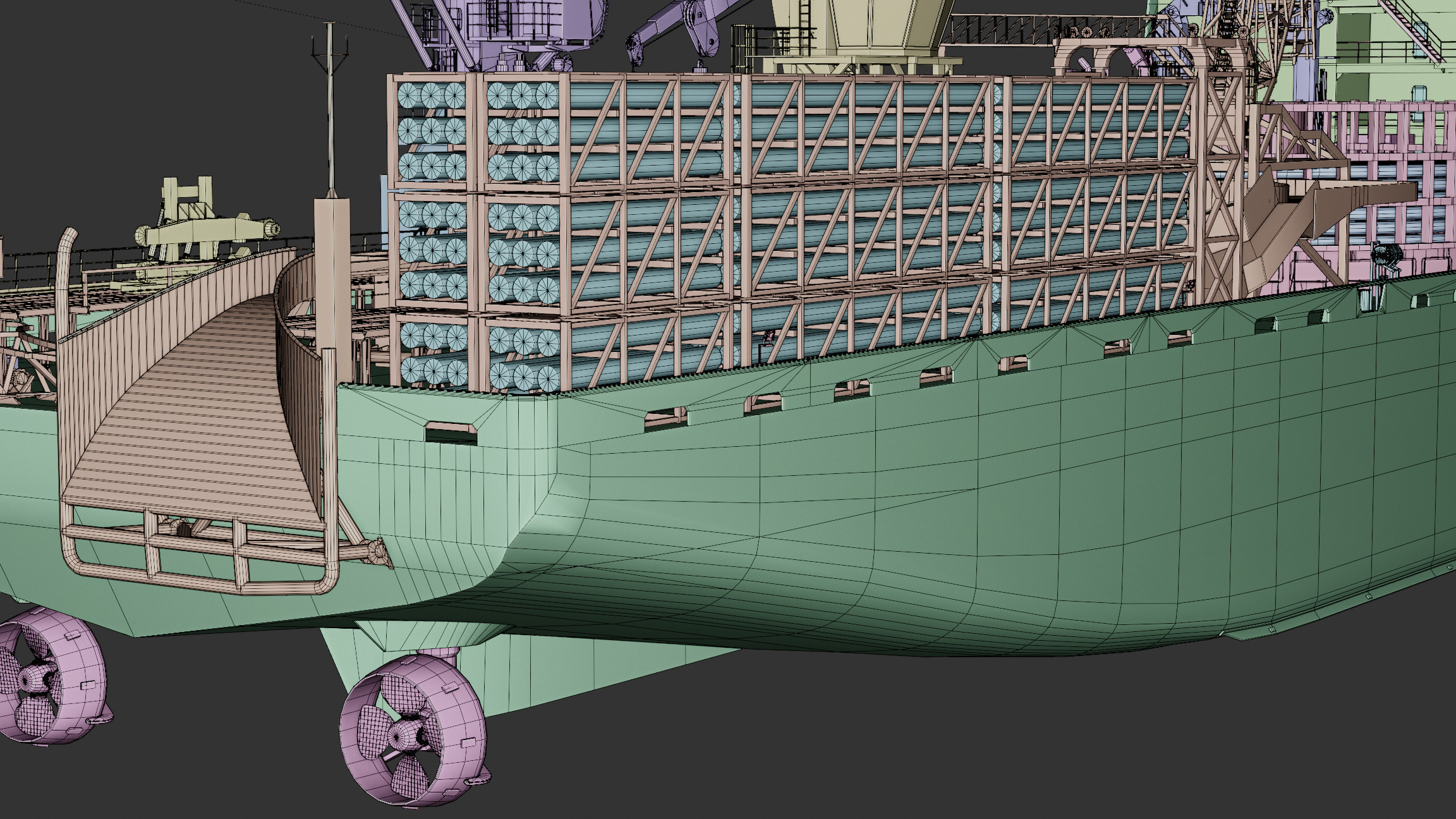 Cable Laying Vessel 3D model_16