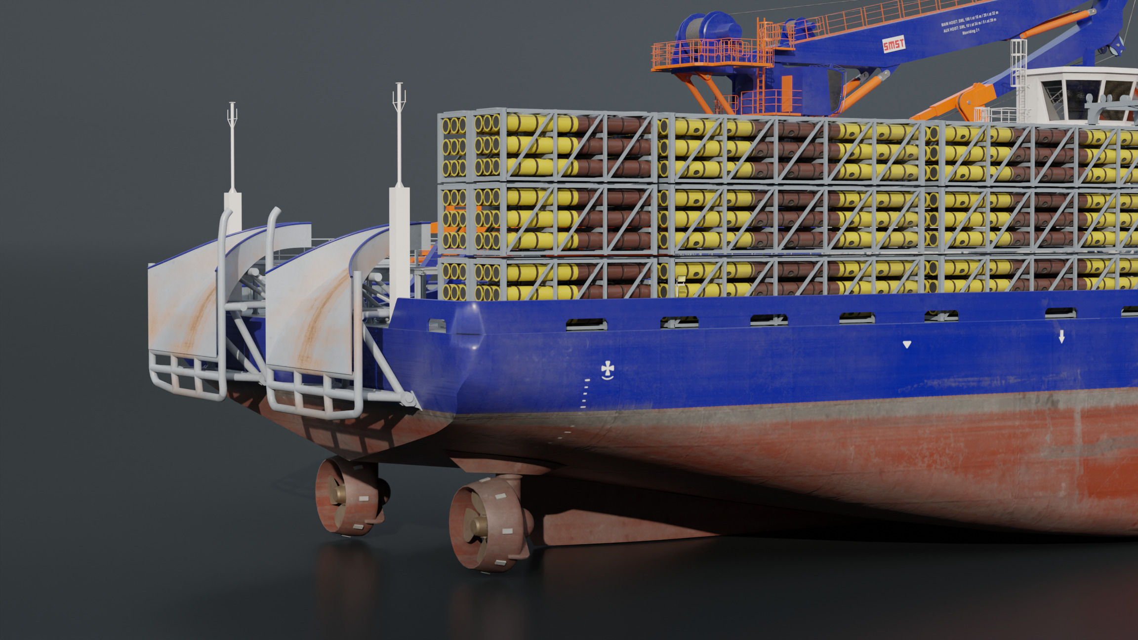 Cable Laying Vessel 3D model_9