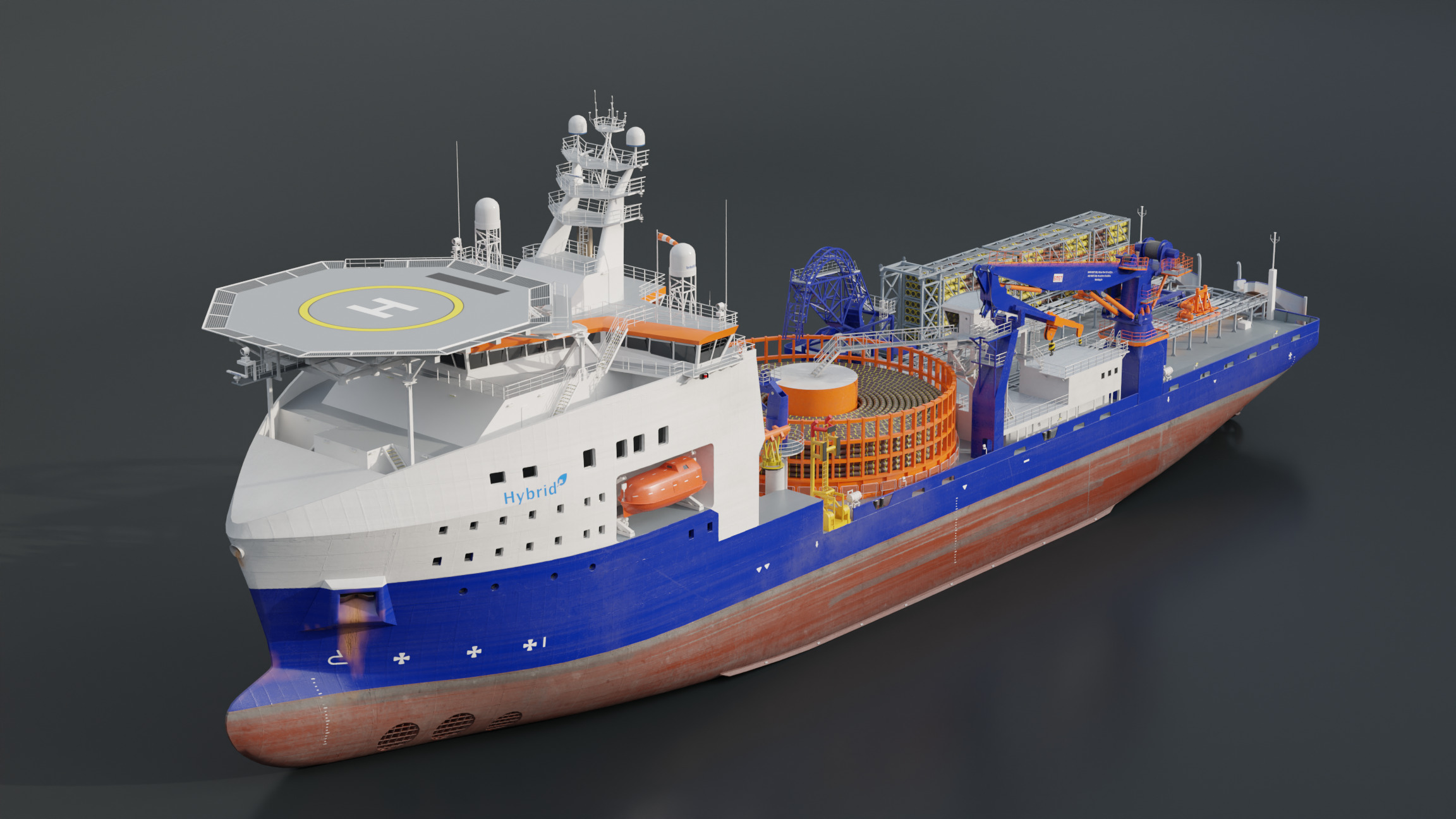 Cable Laying Vessel 3D model_6