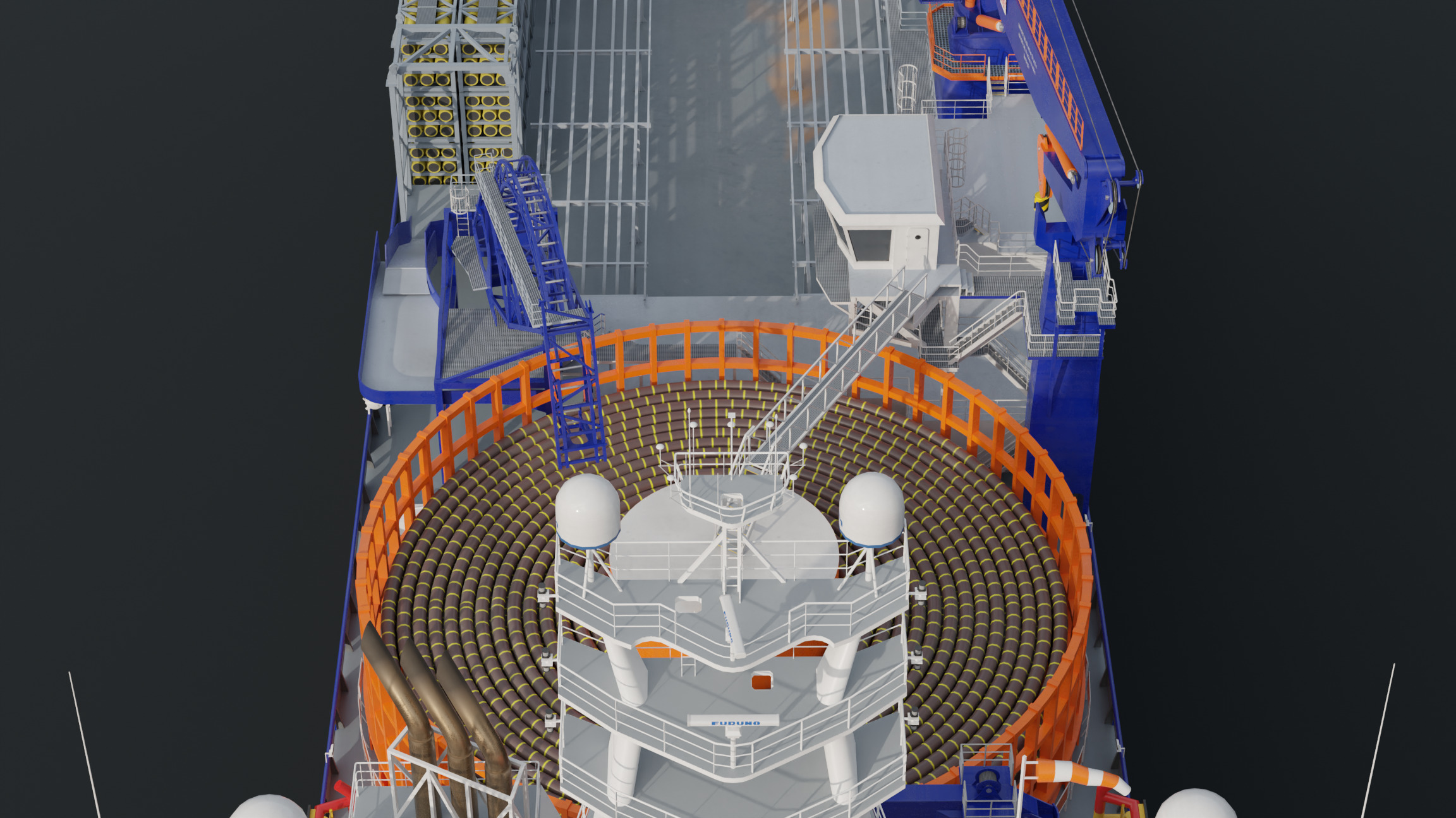 Cable Laying Vessel 3D model_13