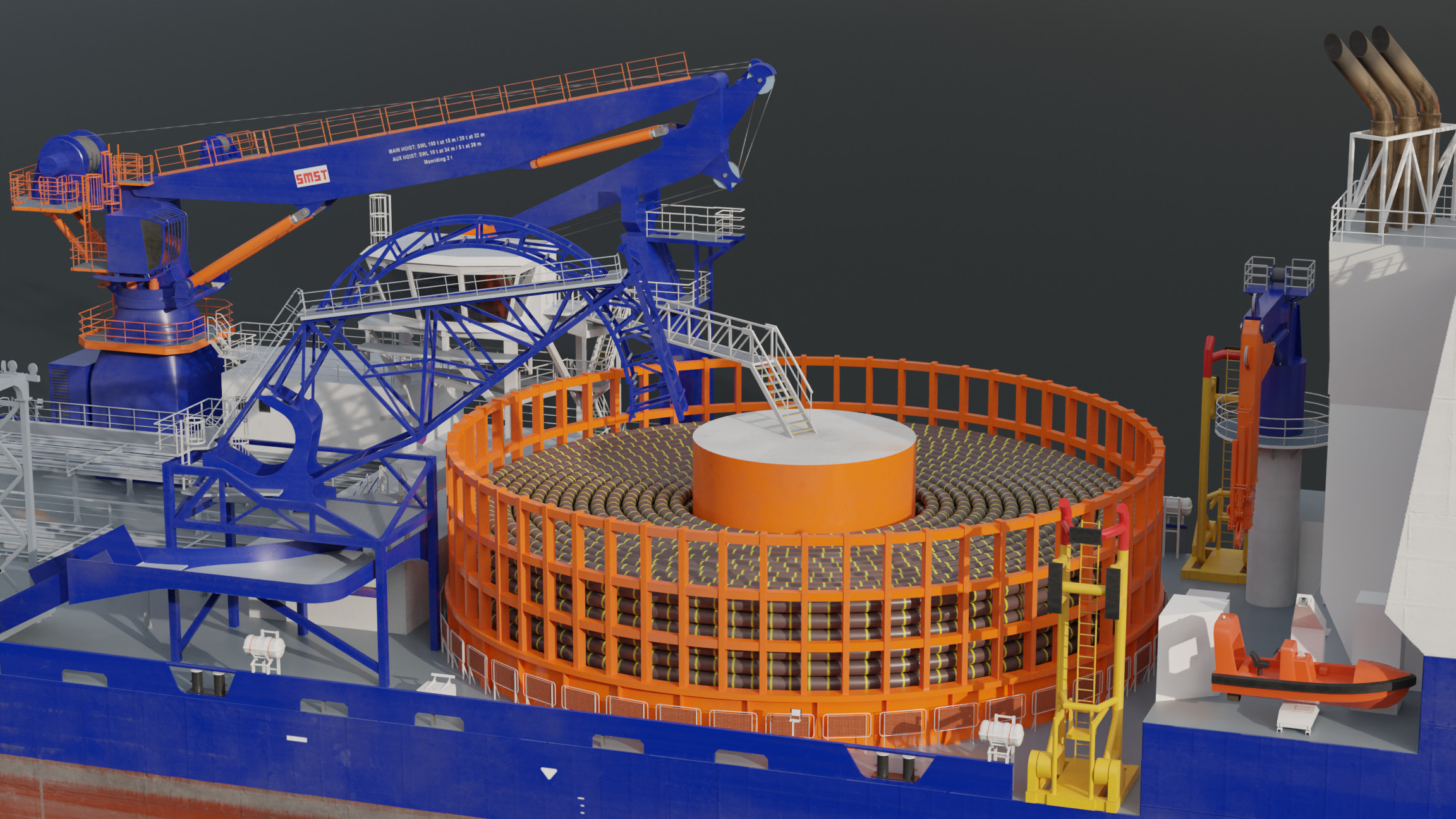 Cable Laying Vessel 3D model_8