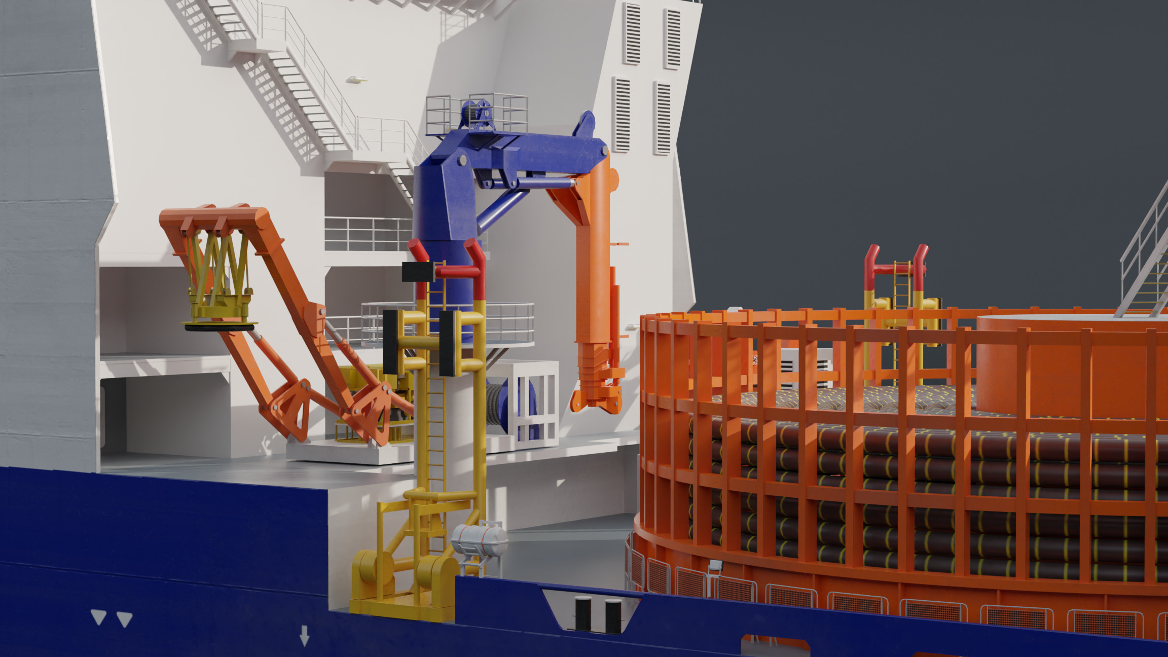 Cable Laying Vessel 3D model_11