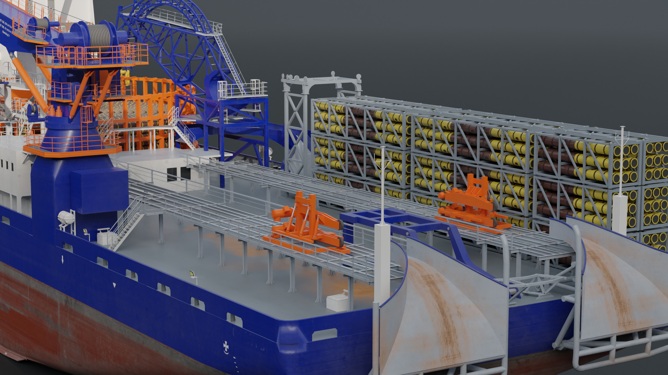 Cable Laying Vessel 3D model_10