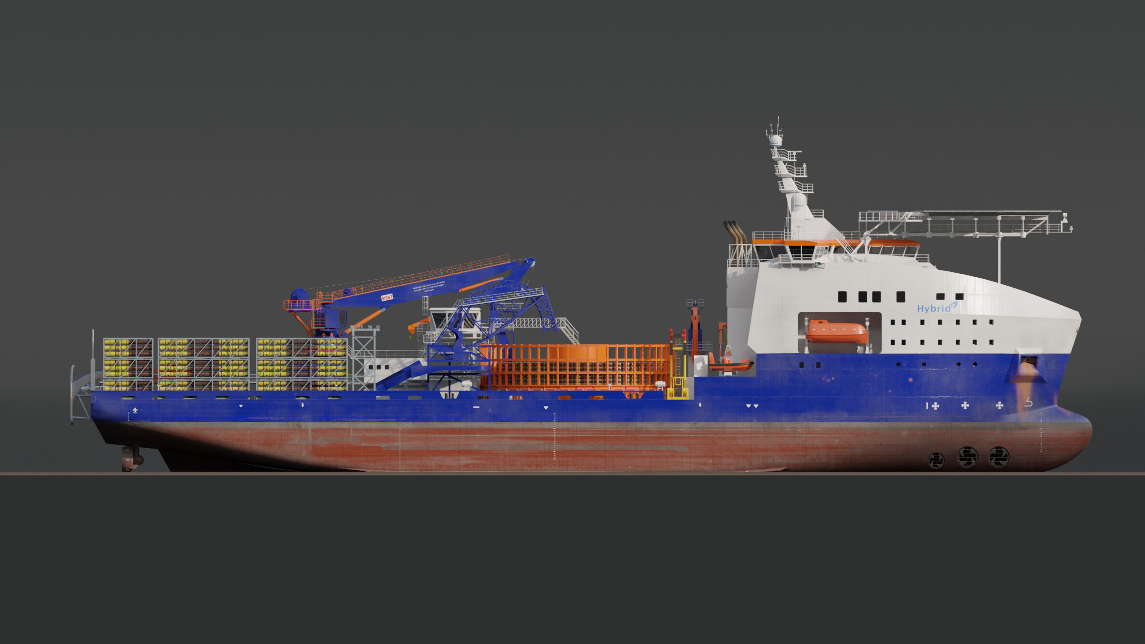 Cable Laying Vessel 3D model_2
