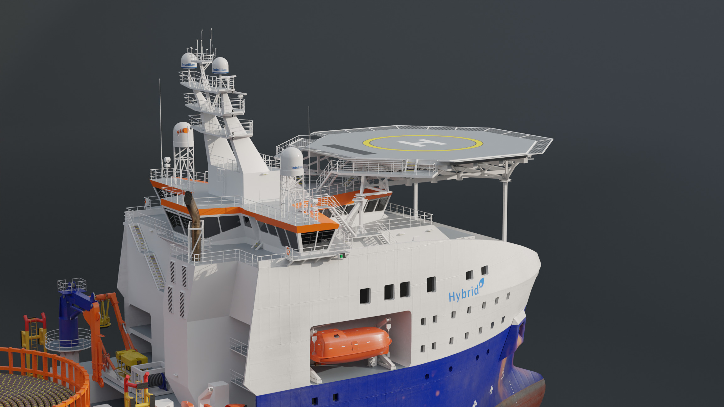 Cable Laying Vessel 3D model_7