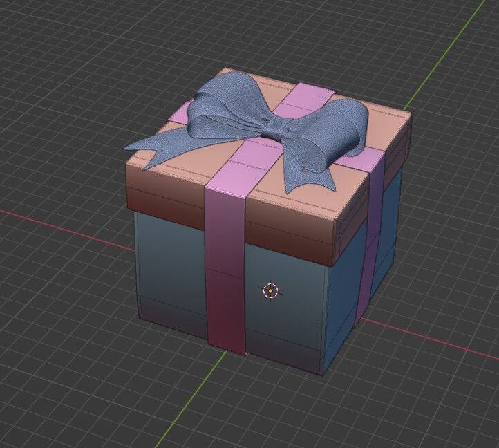 Gift Box with Ribbon 3D model_3