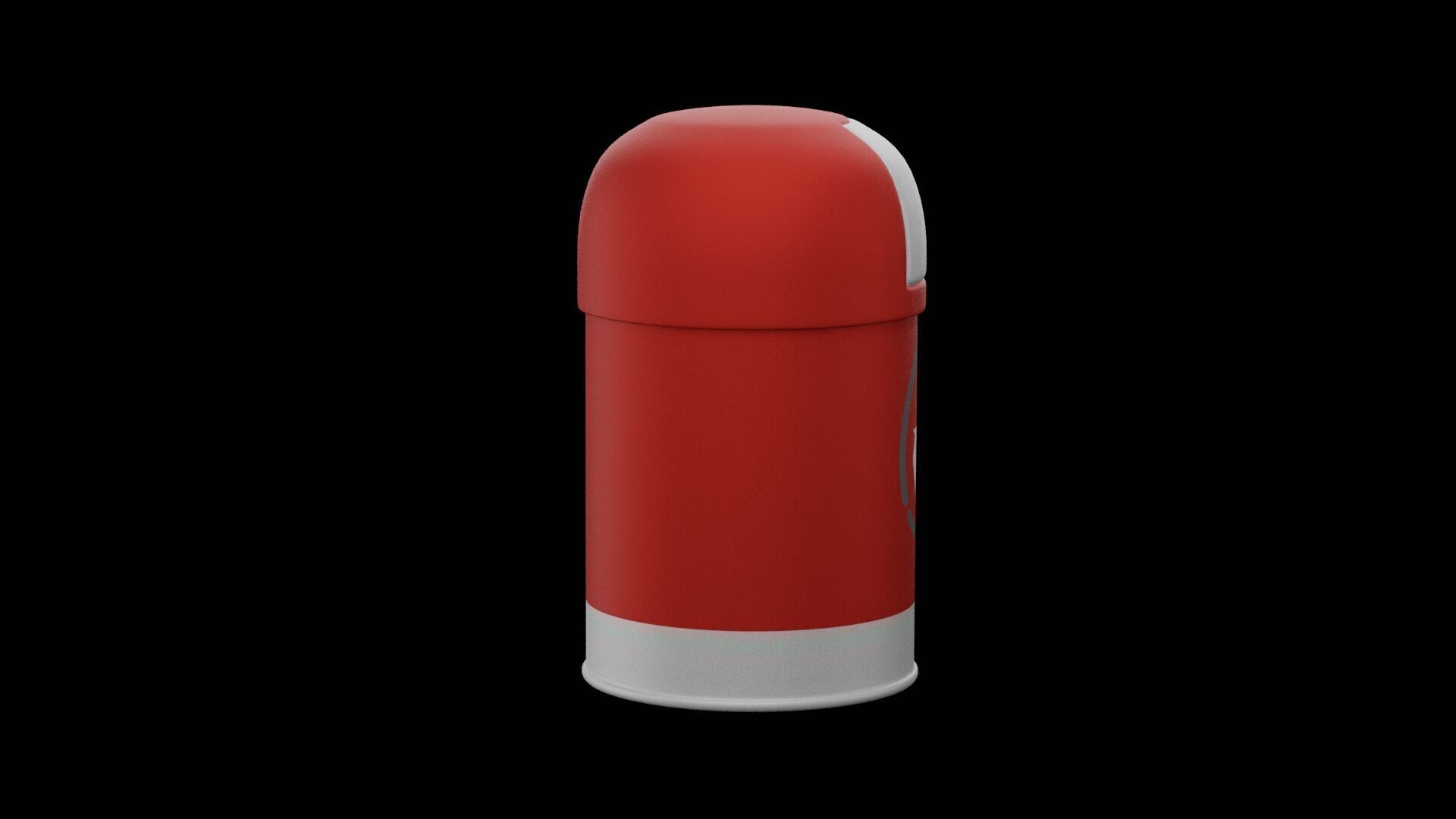 Red Garbage Bin Low-poly 3D model_3