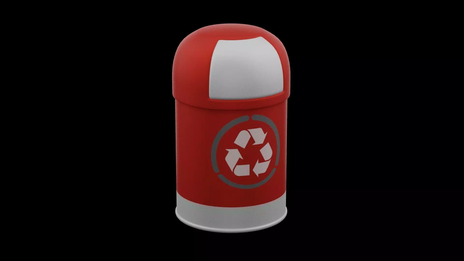 Red Garbage Bin Low-poly 3D model_0