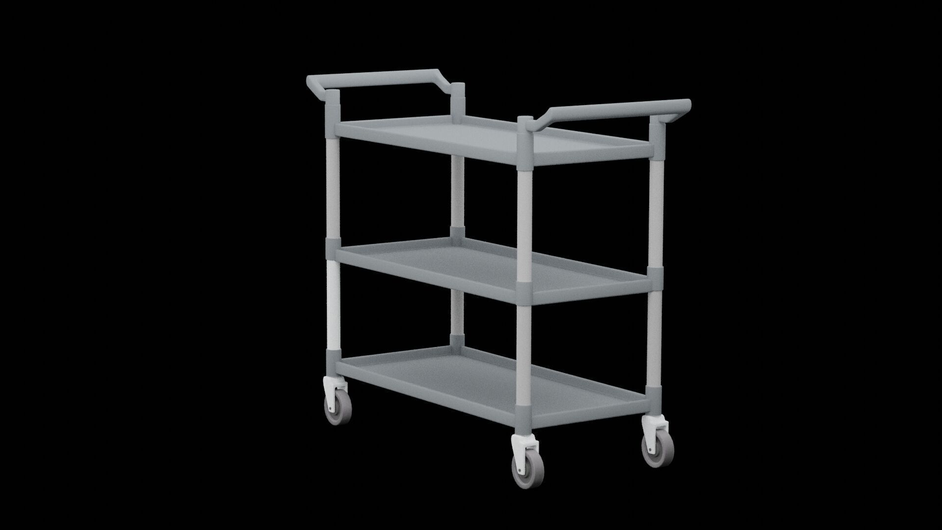Food Trolley Low-poly 3D model_3
