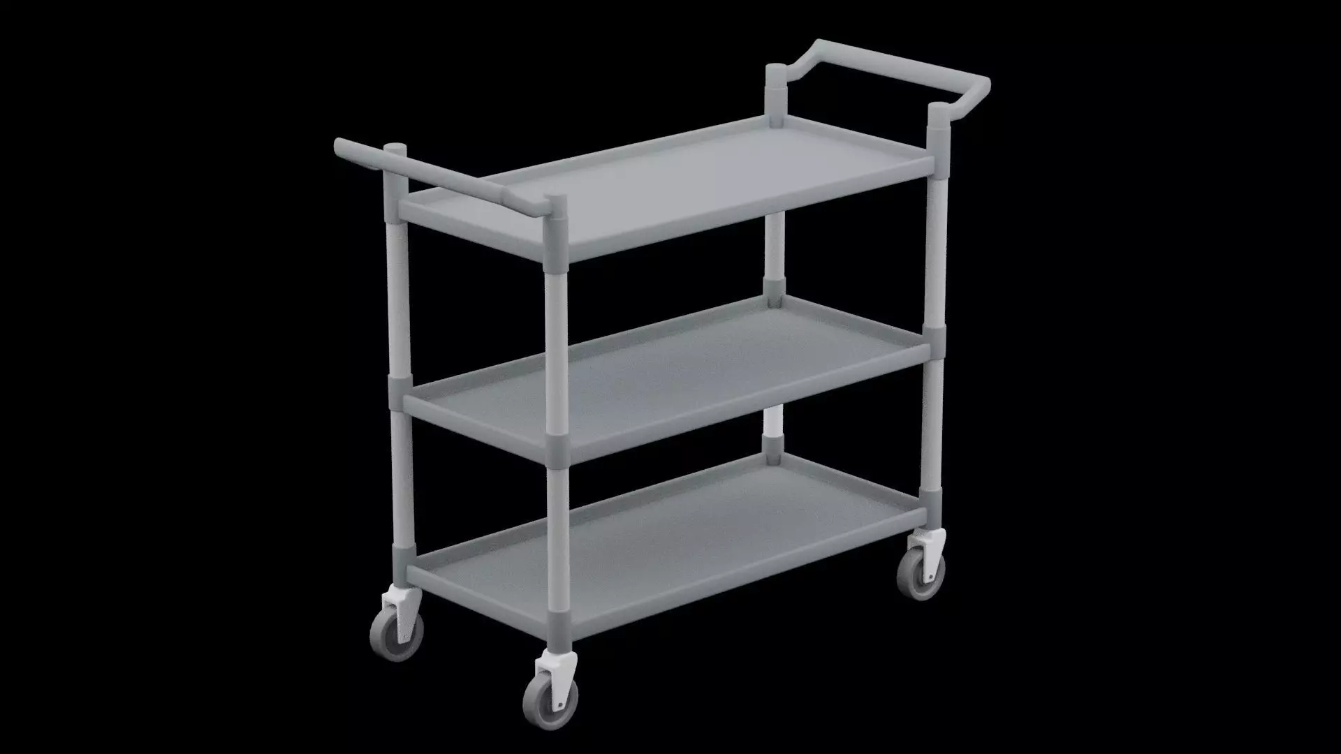 Food Trolley Low-poly 3D model_0