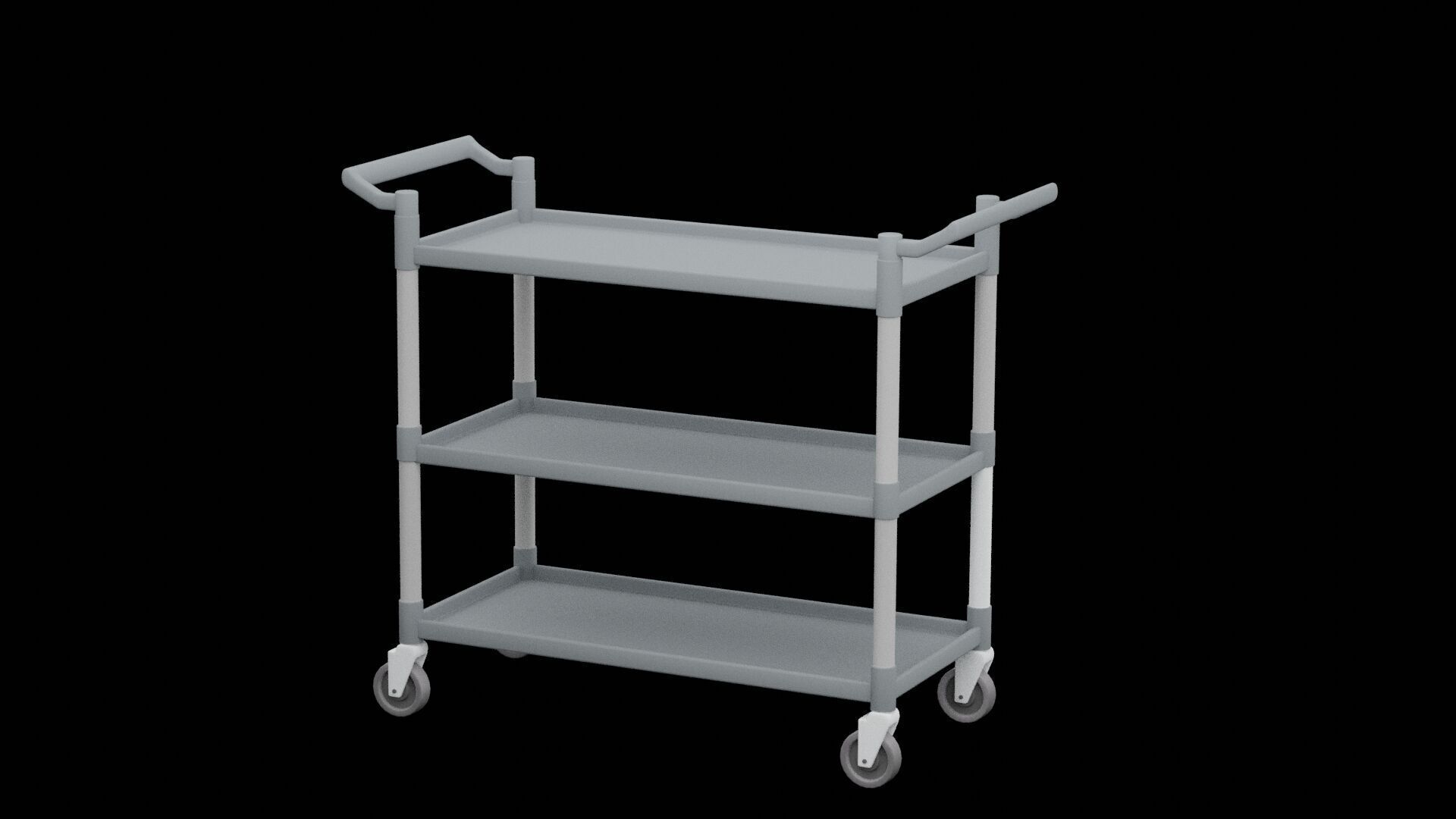 Food Trolley Low-poly 3D model_2