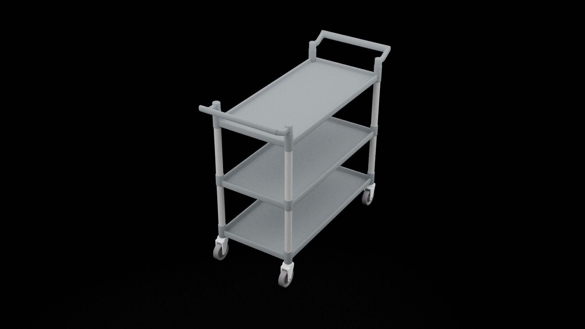 Food Trolley Low-poly 3D model_5