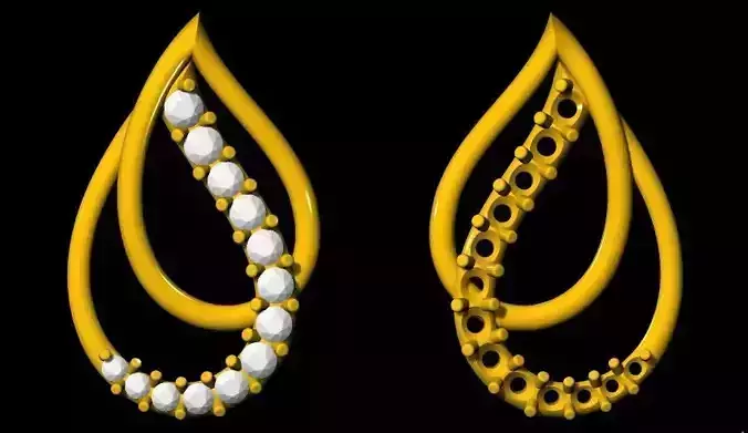 stud earrings 3dm file