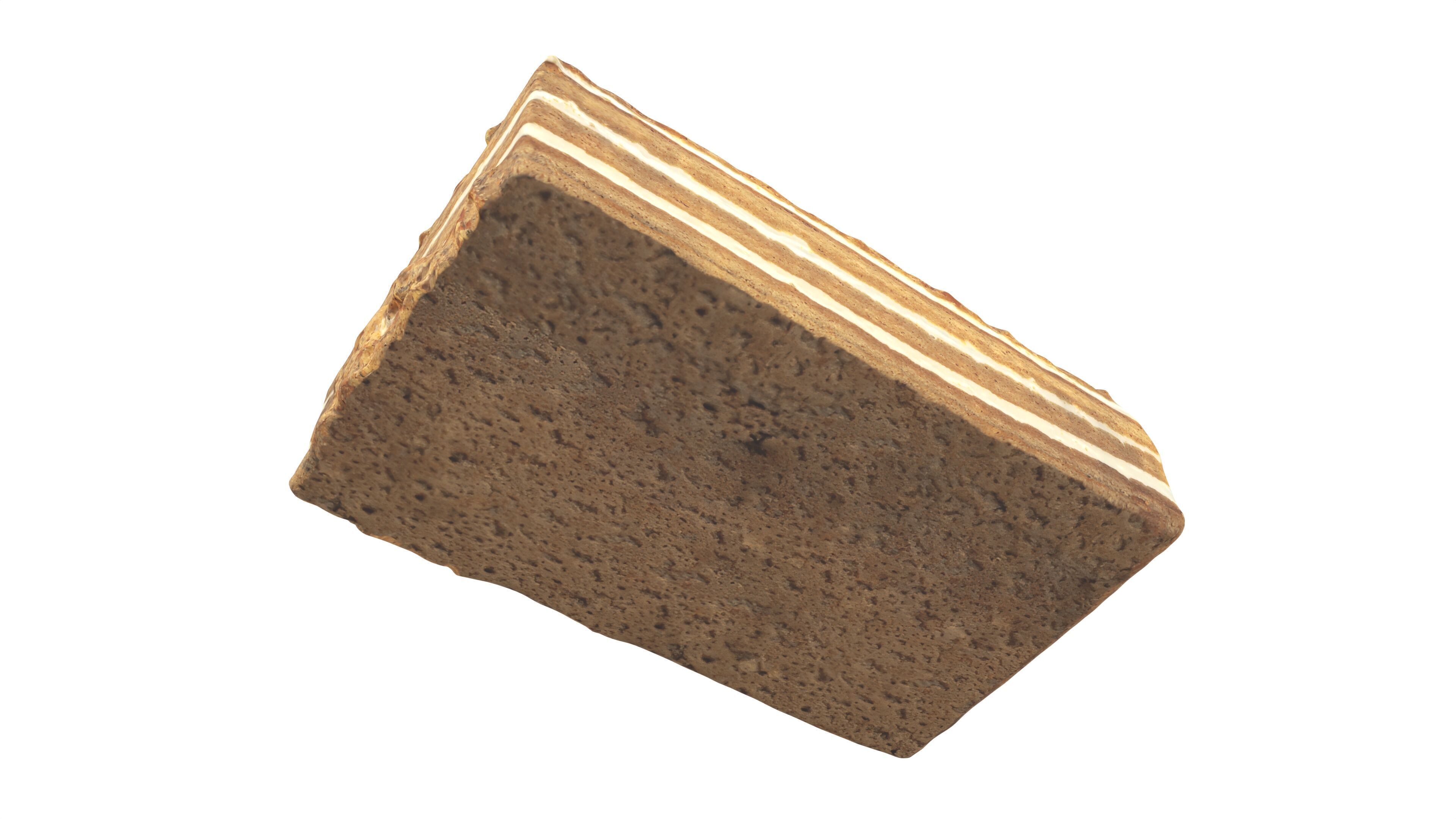 Honey cake piece Low-poly 3D model_3