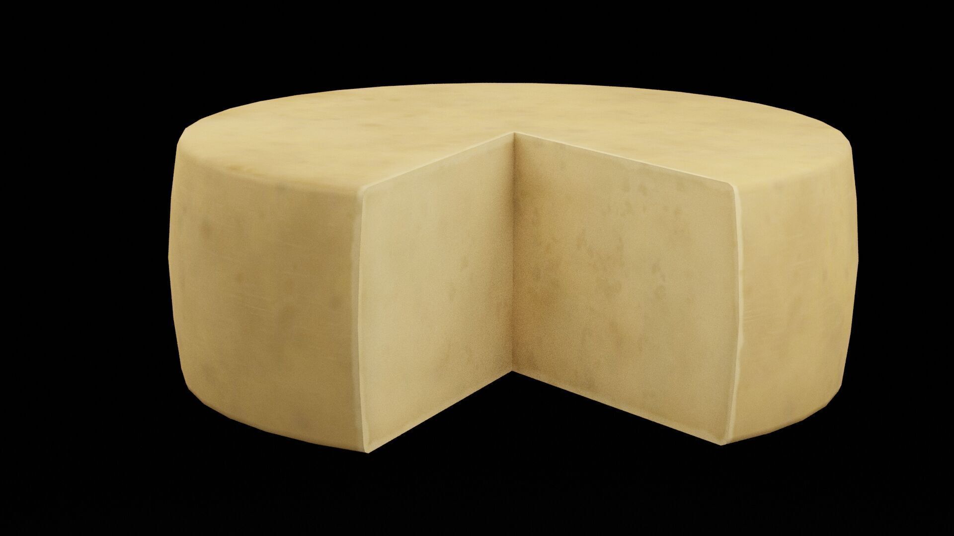 Round Cheese Low-poly 3D model_2