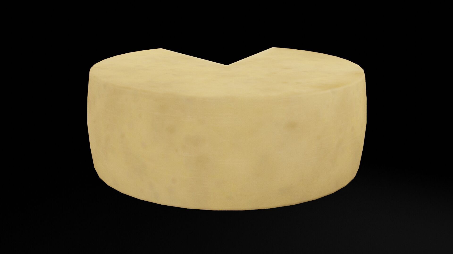 Round Cheese Low-poly 3D model_5