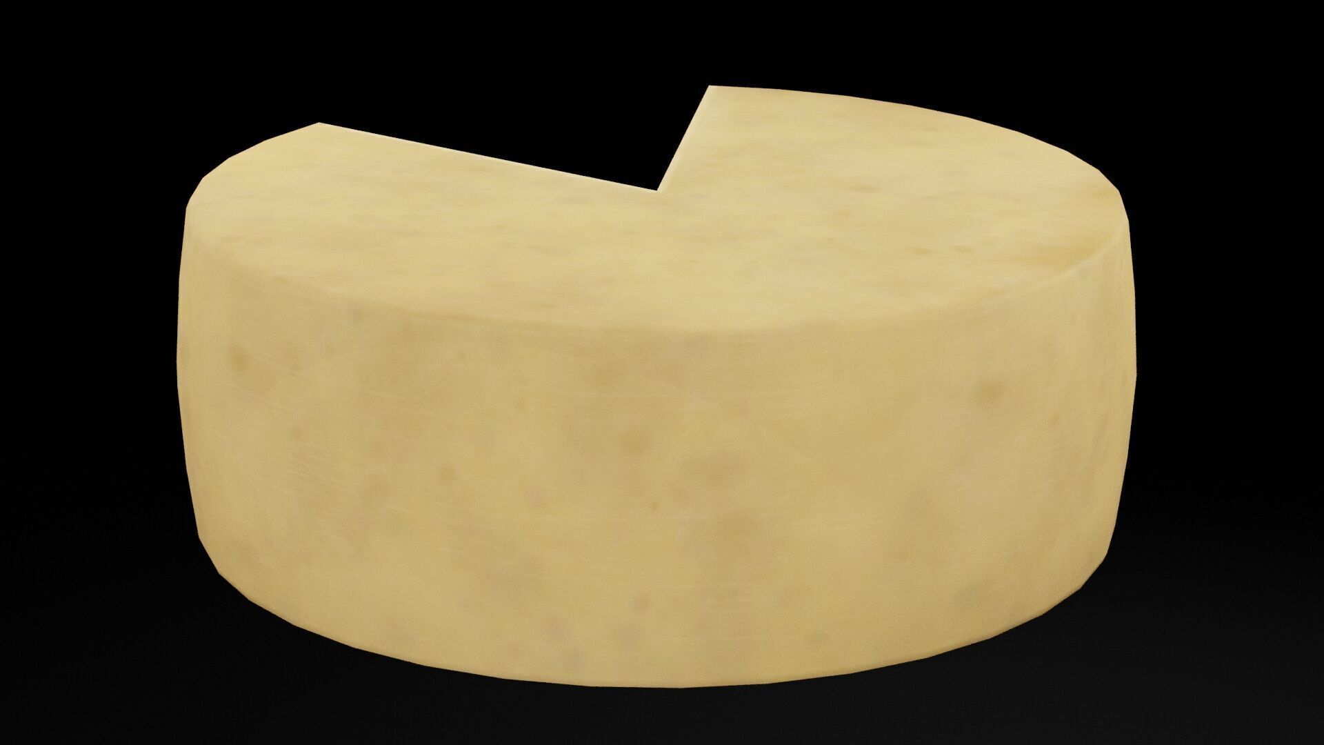 Round Cheese Low-poly 3D model_3