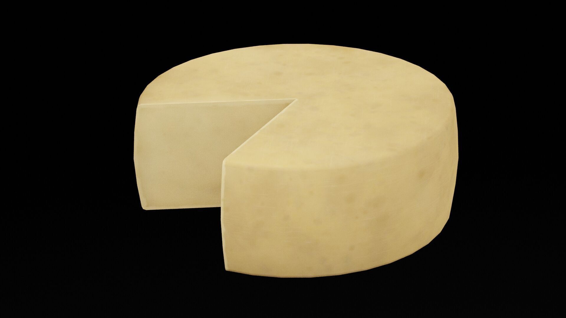 Round Cheese Low-poly 3D model_4