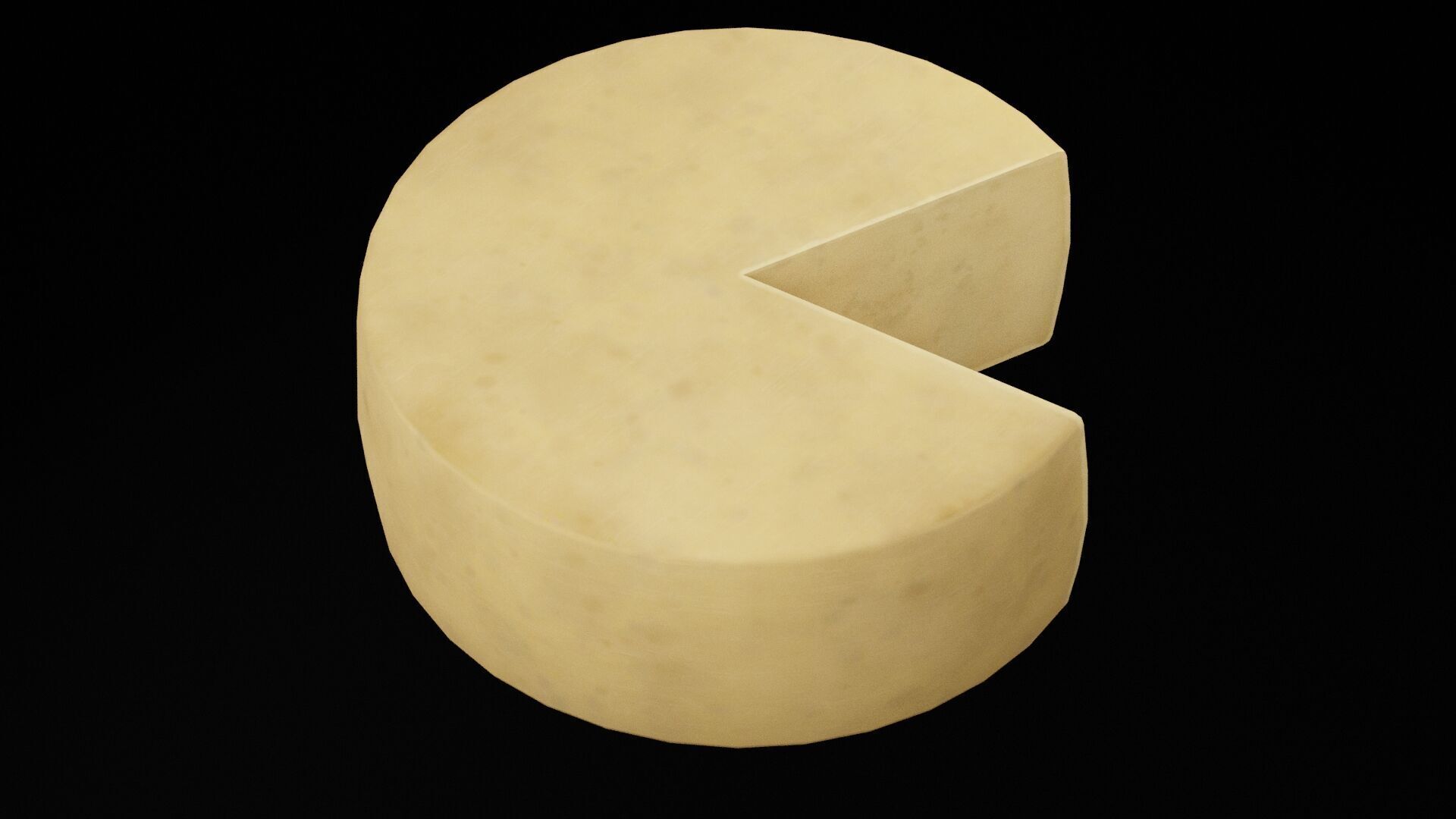 Round Cheese Low-poly 3D model_1