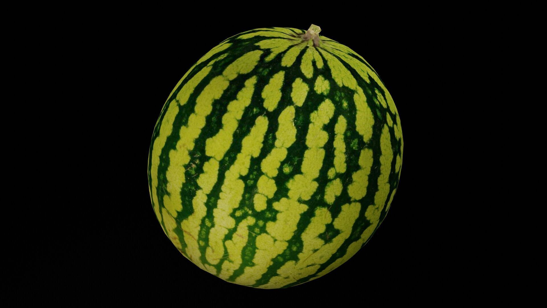 Watermelon Fruit Low-poly 3D model_1