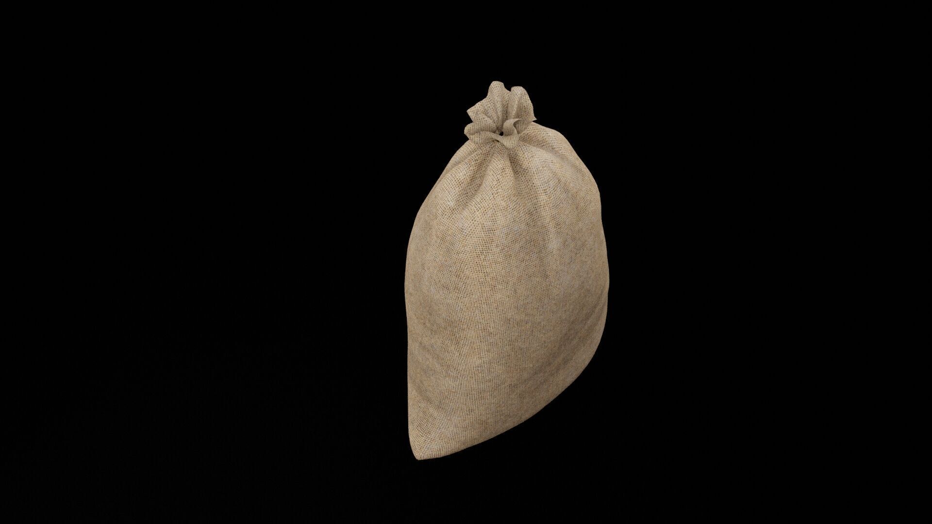 Sack of Potatoes Low-poly 3D model_1