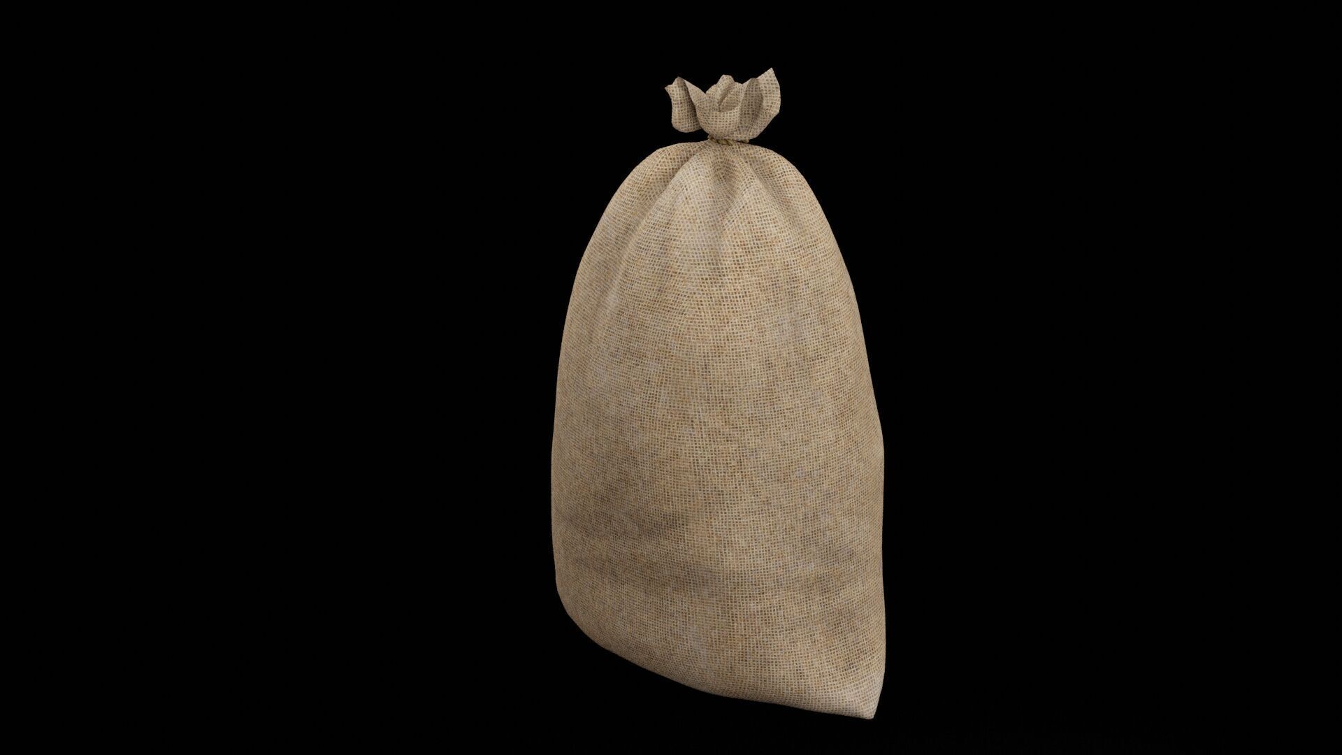 Sack of Potatoes Low-poly 3D model_4