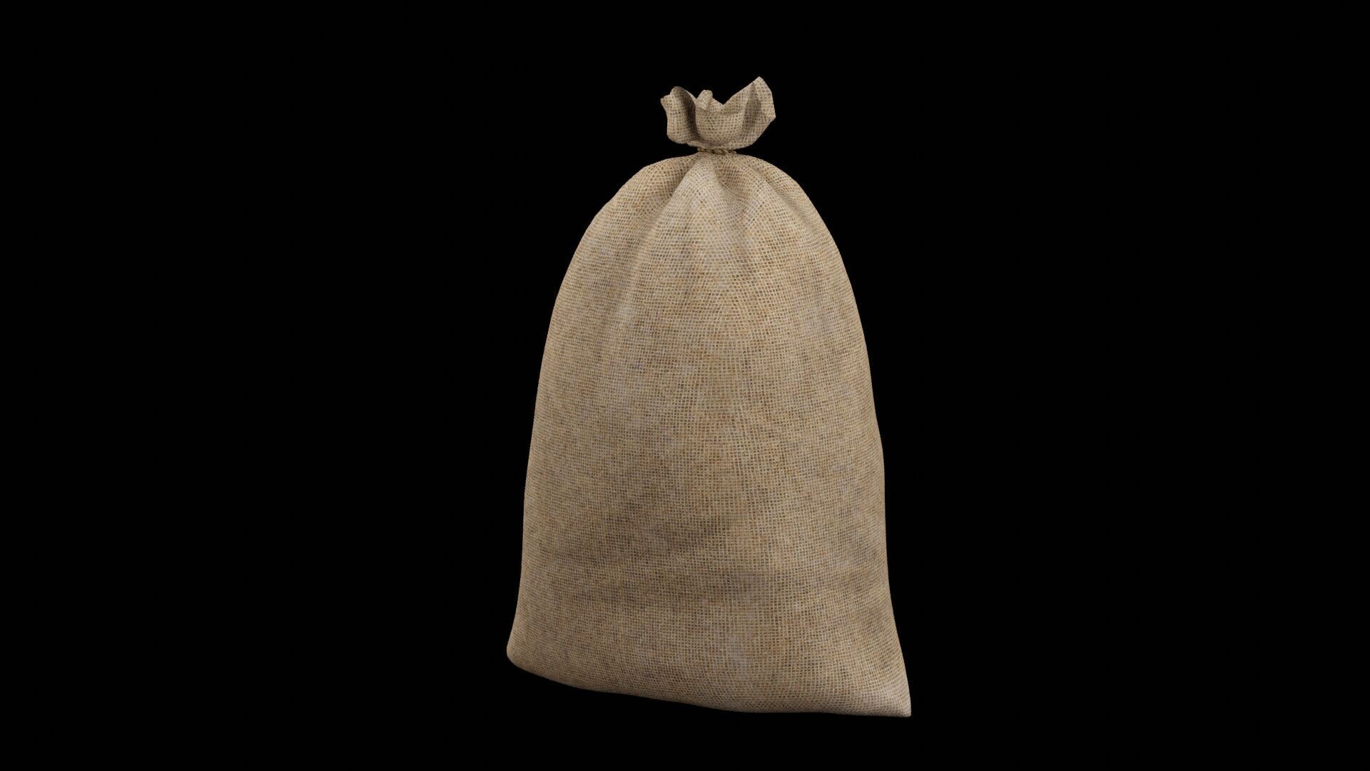 Sack of Potatoes Low-poly 3D model_2