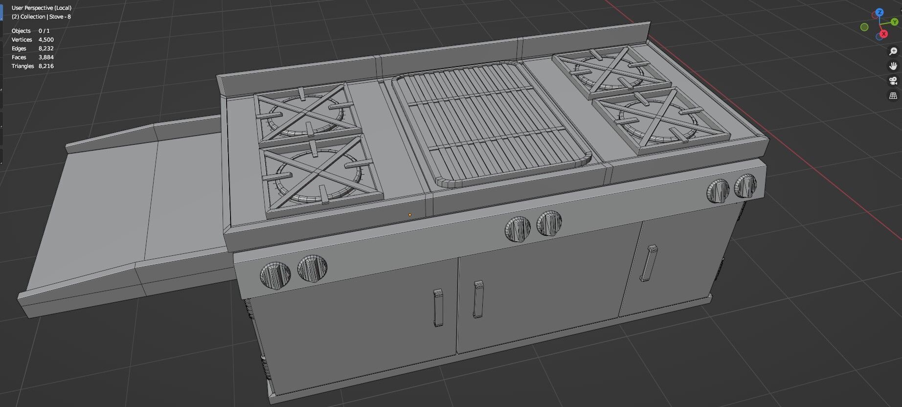 Low Poly 20 Gas Stoves Pack - Game Ready - Untextured Low-poly 3D model_24