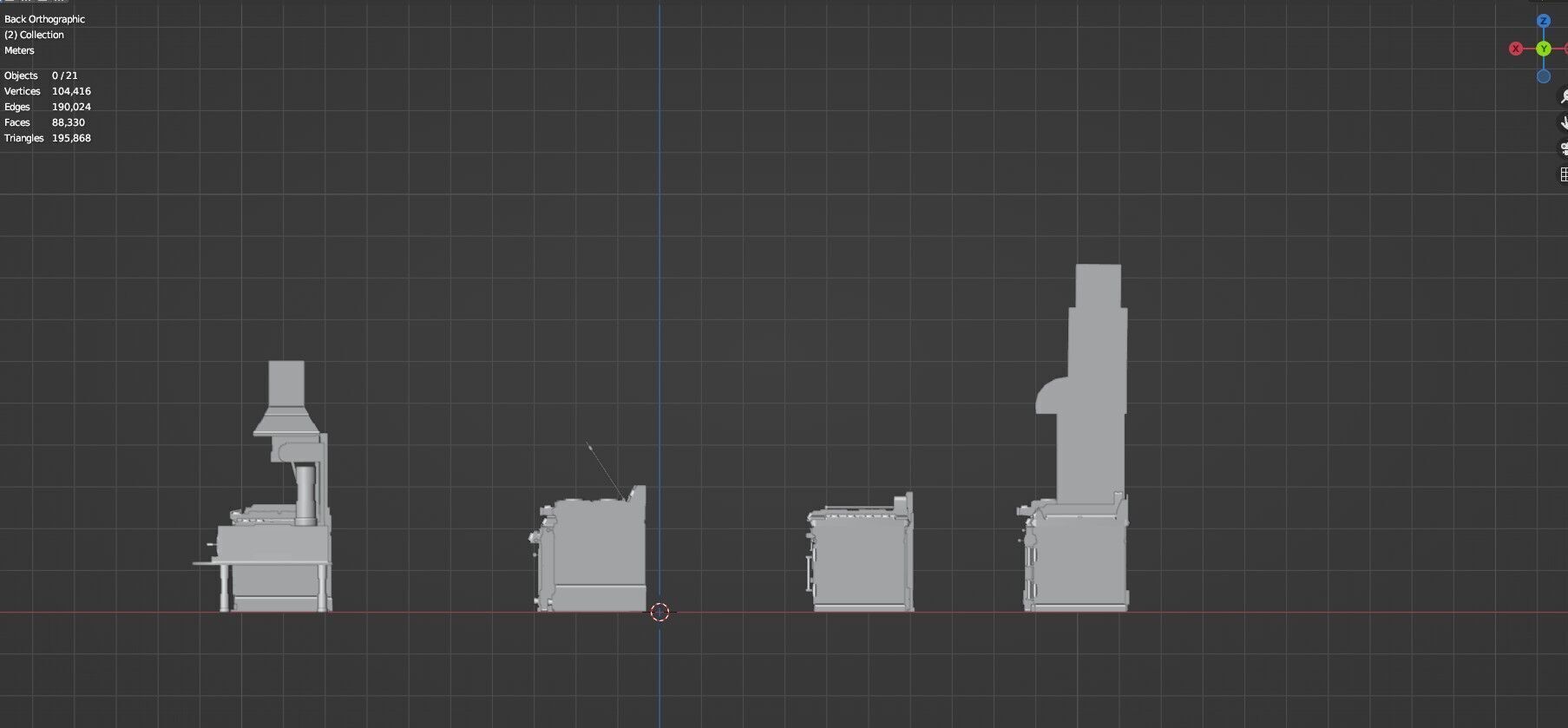 Low Poly 20 Gas Stoves Pack - Game Ready - Untextured Low-poly 3D model_33