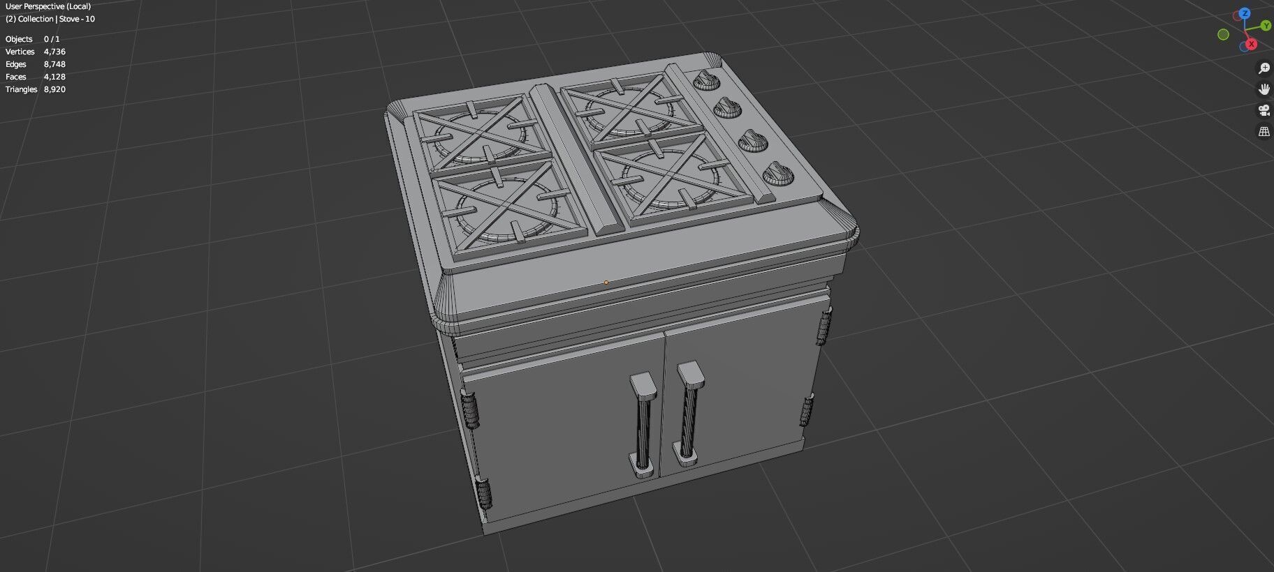 Low Poly 20 Gas Stoves Pack - Game Ready - Untextured Low-poly 3D model_8
