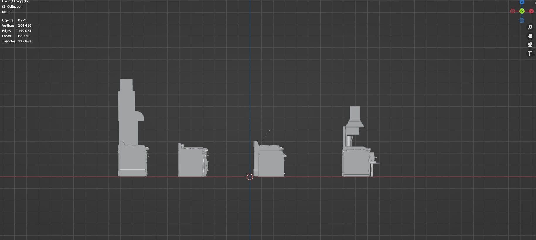 Low Poly 20 Gas Stoves Pack - Game Ready - Untextured Low-poly 3D model_35